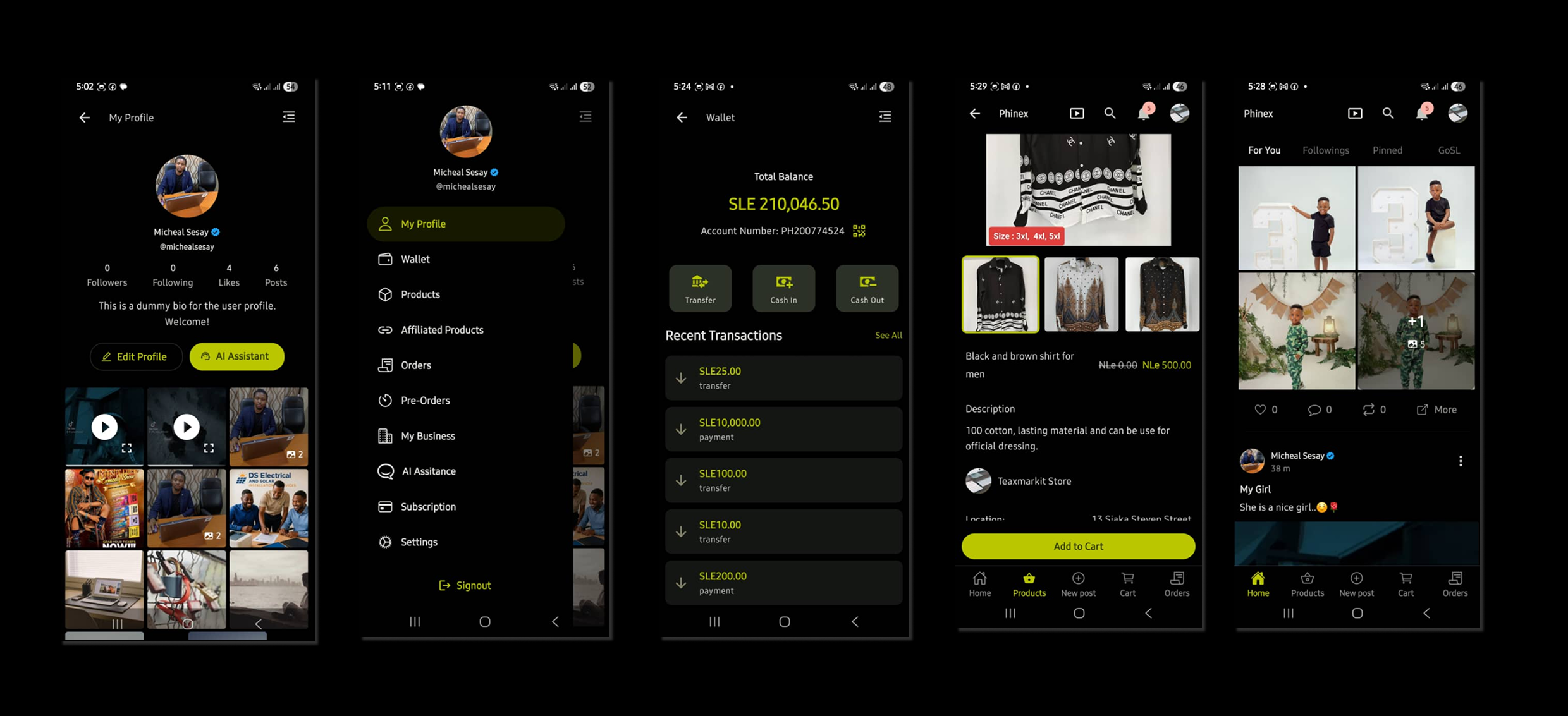 Phinex Mobile App Screenshot